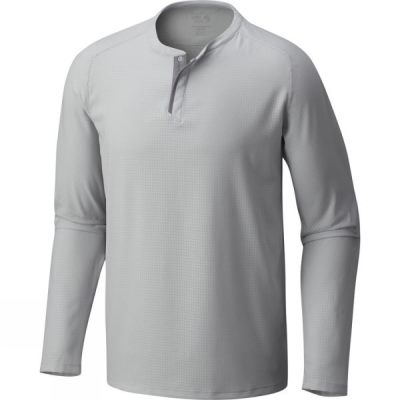 Top Mountain Hardwear MHW AC Manga Larga Henley Hombre Gris - Chile GFQ312056